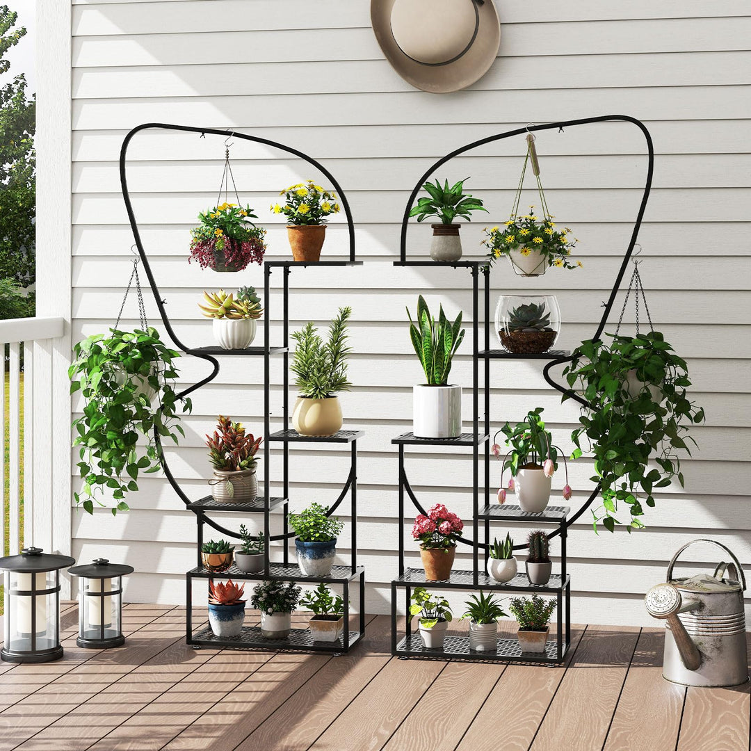 Giantex 2 Pack 6-Tier Butterfly-Shaped Plant Stand Indoor