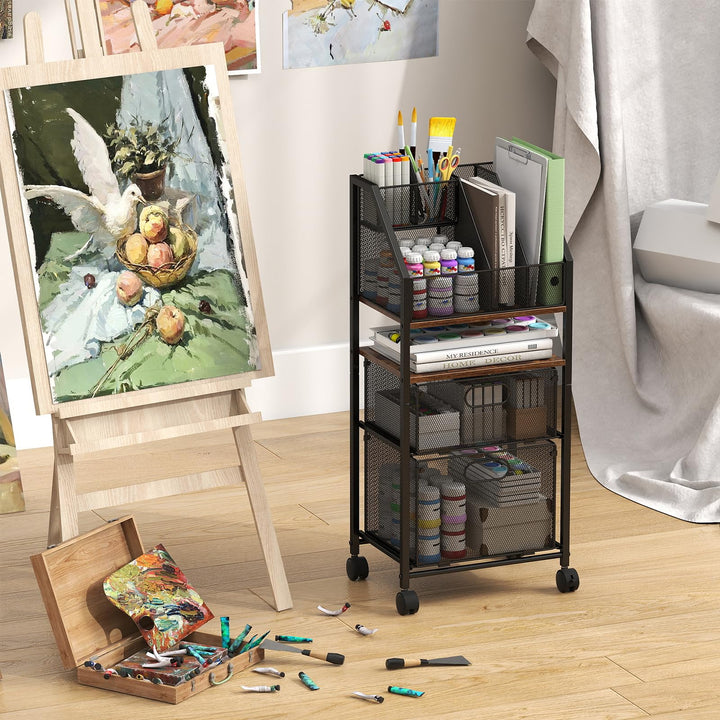 Giantex 5-Tier Rolling File Cart with Metal Mesh Drawers (1/2)