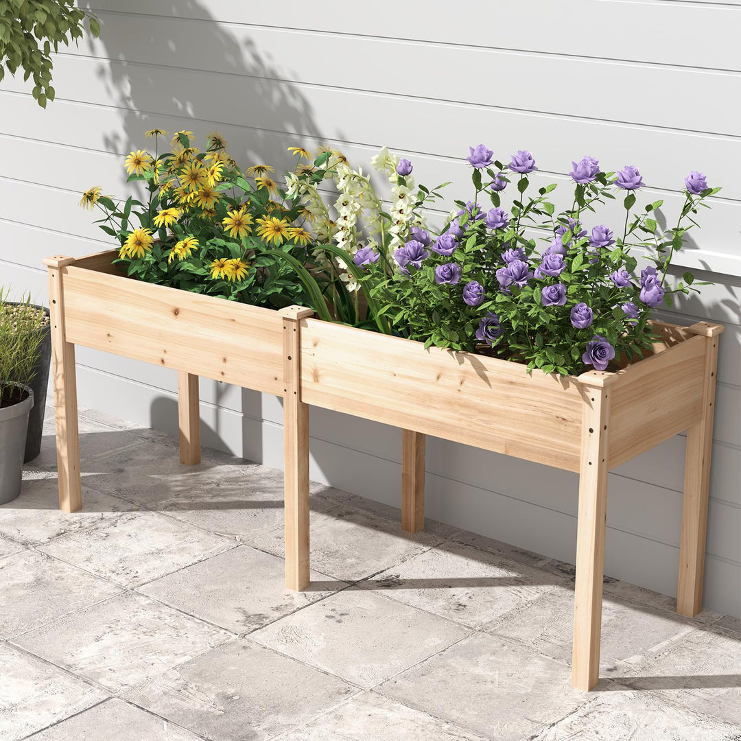 73"x23"x30" Elevated Wood Planter Box with Legs