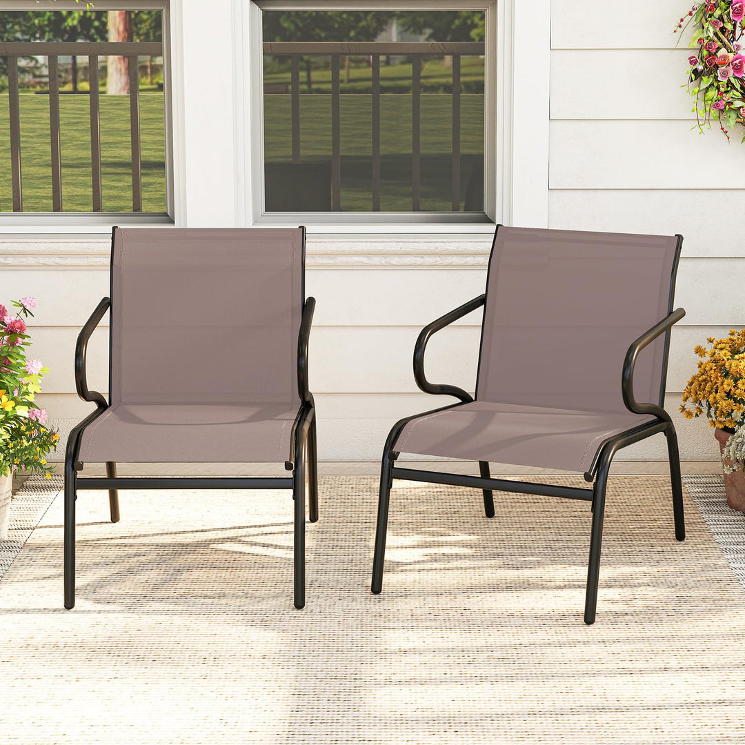 Giantex Outdoor Chairs Set of 2/4/6 All Weather Patio Chairs