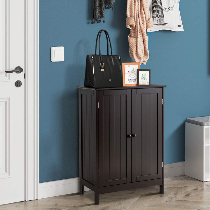 Giantex Storage Cabinet with Doors and Shelves - Freestanding Storage Organizer with Anti-Tipping Device