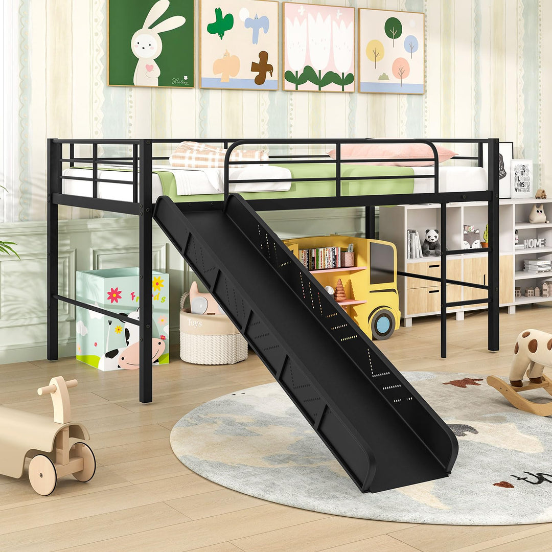 Giantex Low Loft Bed with Slide
