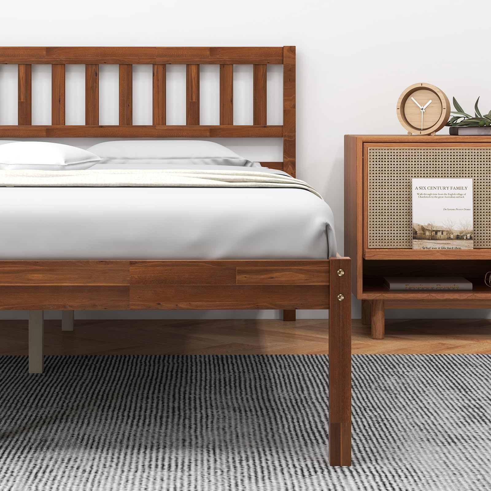 Giantex Wood Bed Frame with Headboard
