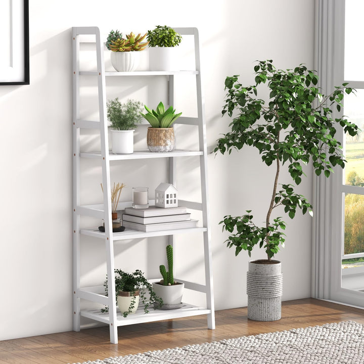 Giantex 4-Tier Bamboo Plant Stand Flower Pots Holder Display Shelf, 47.5"