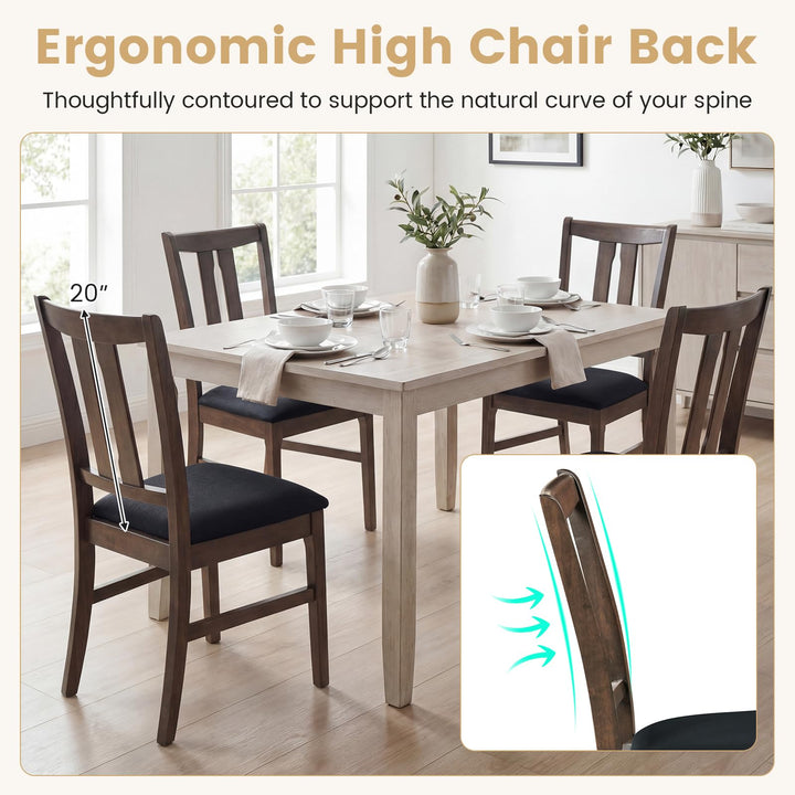 Giantex Fabric Upholstered Kitchen Chair w/Padded Seat for Home Restaurant