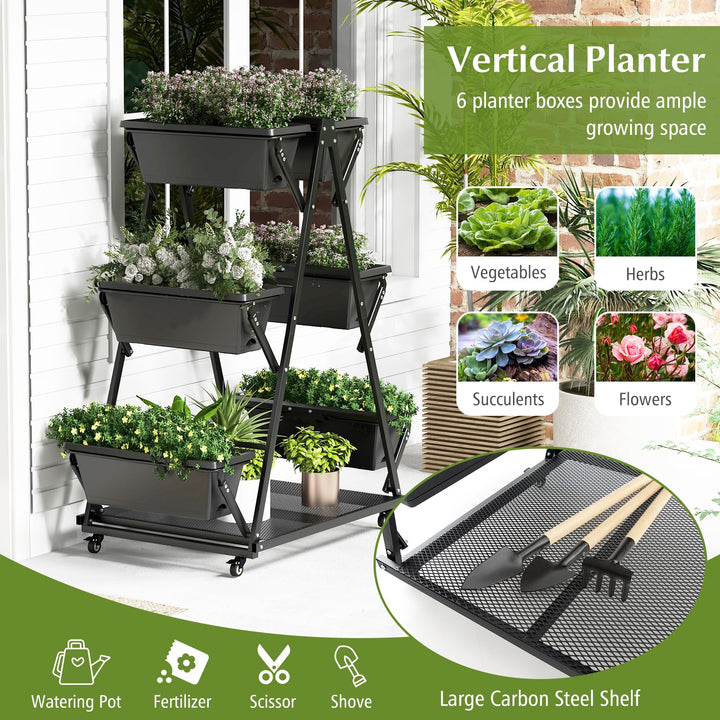 Giantex 6-Tier Rolling Raised Garden Bed