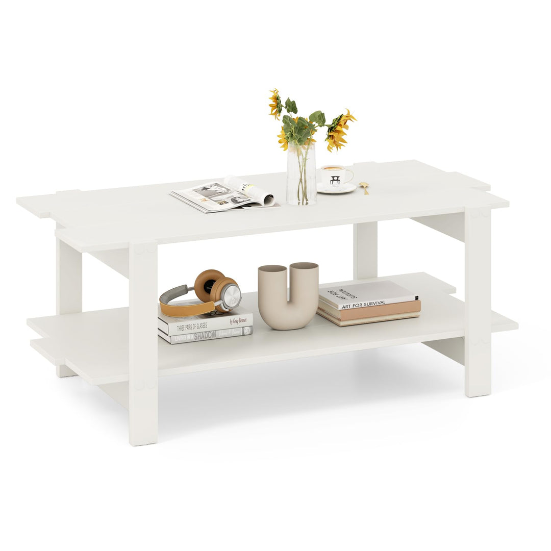 Giantex 2-Tier Coffee Table with Storage Shelf