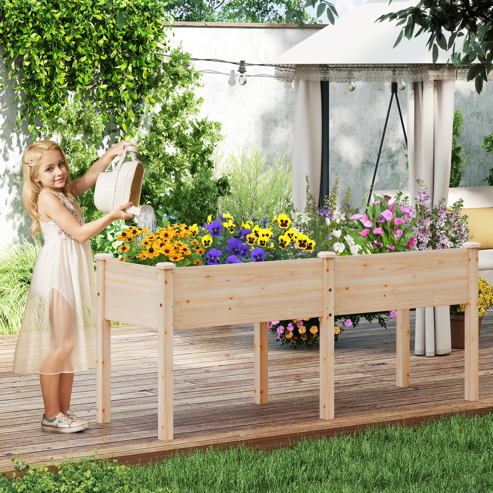 73" L x 23" W x 30" H Raised Garden Bed with Drain Hole