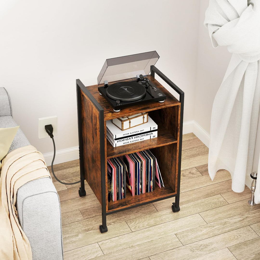 Giantex Record Player Stand with Charging Station