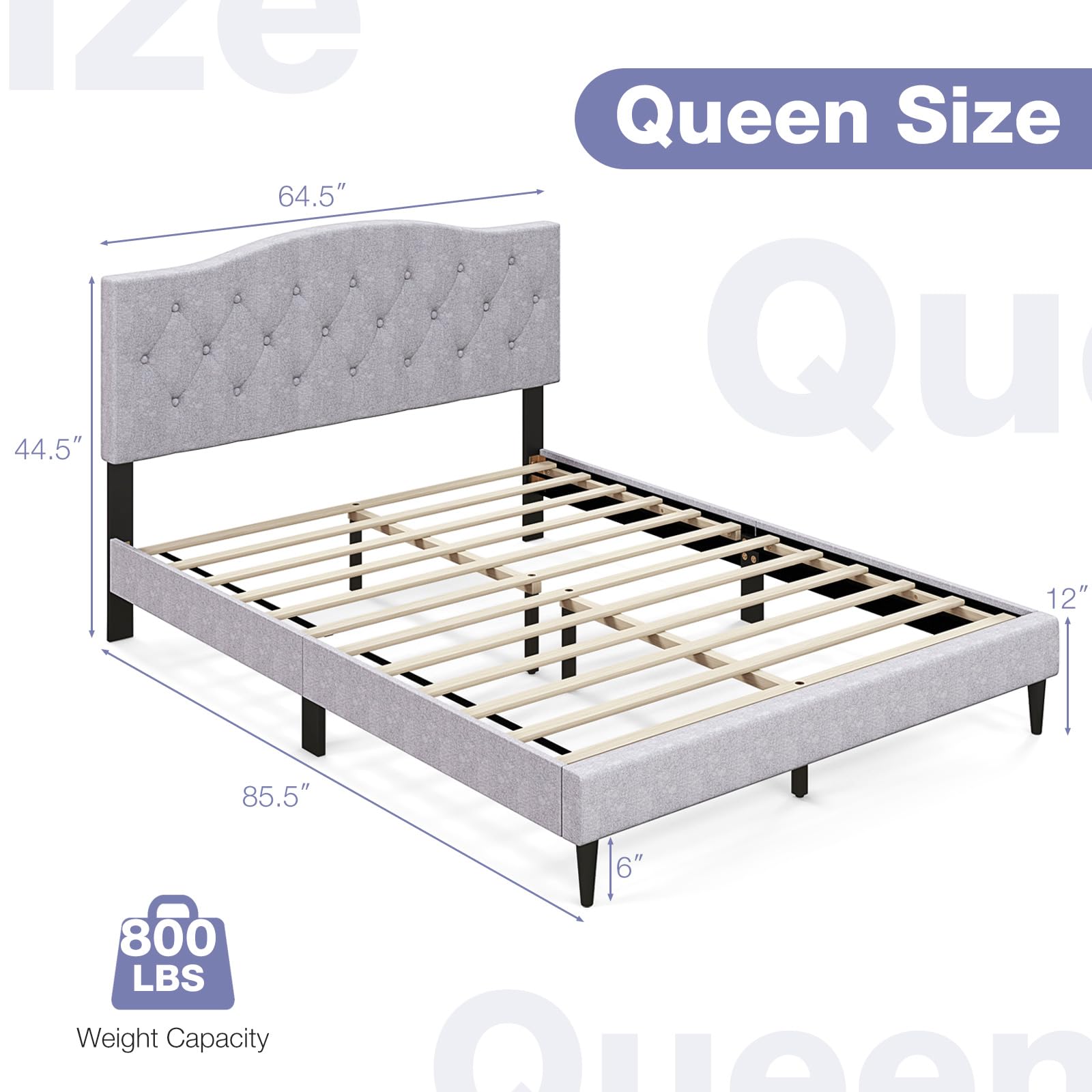 Giantex Queen Size Upholstered Platform Bed