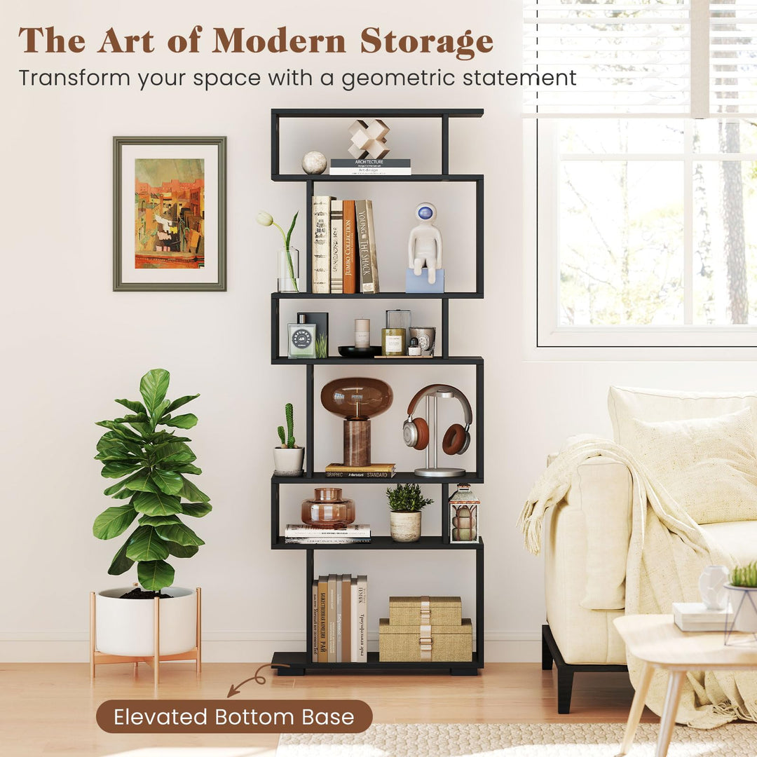Giantex S Shaped Bookcase with 2 Anti Tipping Kits