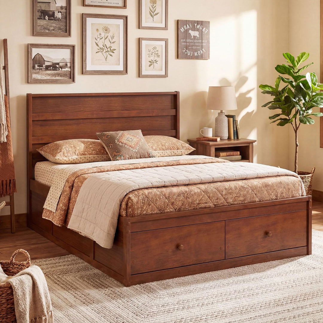 Giantex Bed Frame with Storage Drawers