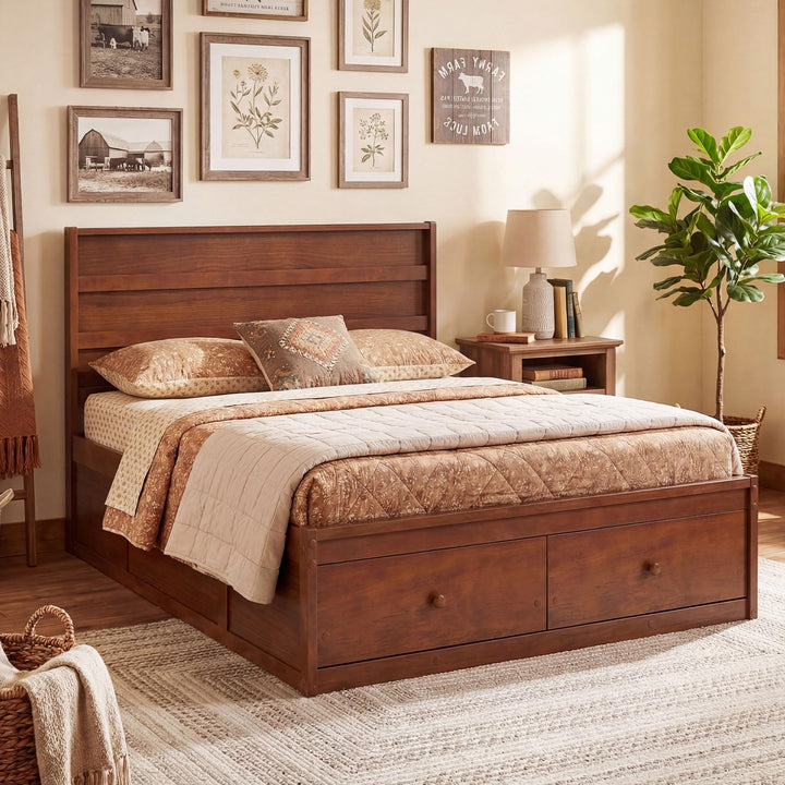 Giantex Bed Frame with Storage Drawers