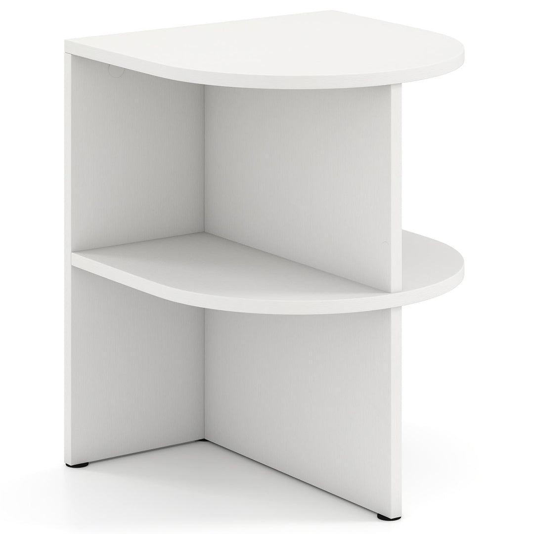 Giantex Half Round End Table with Open Shelves for Small Space