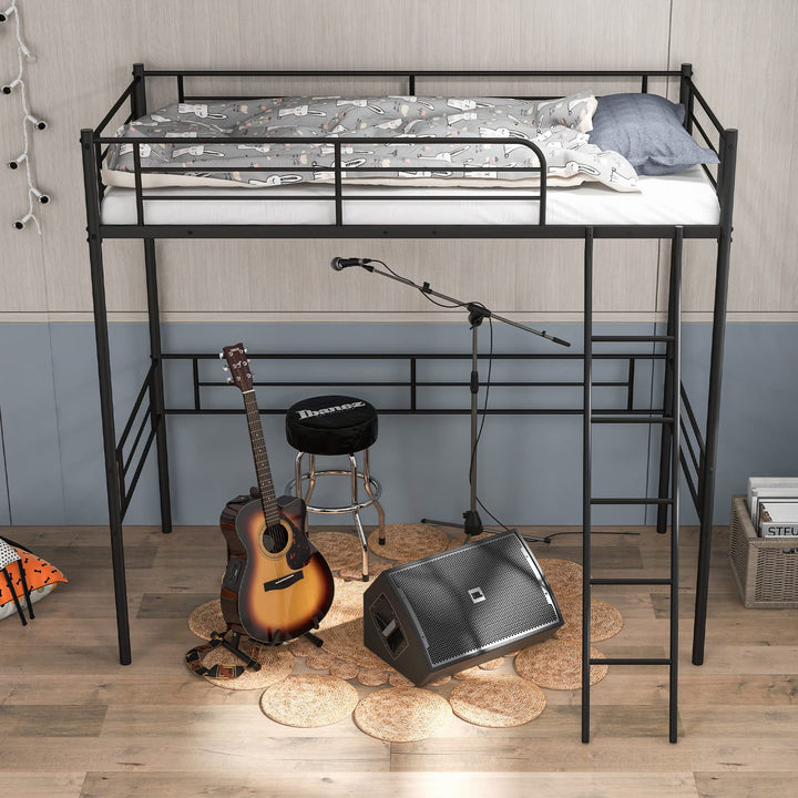 Metal Loft Bed Twin Size - Giantex