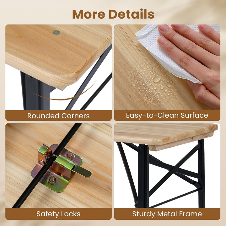Giantex 3-Piece Folding Picnic Table with Benches Set (47&