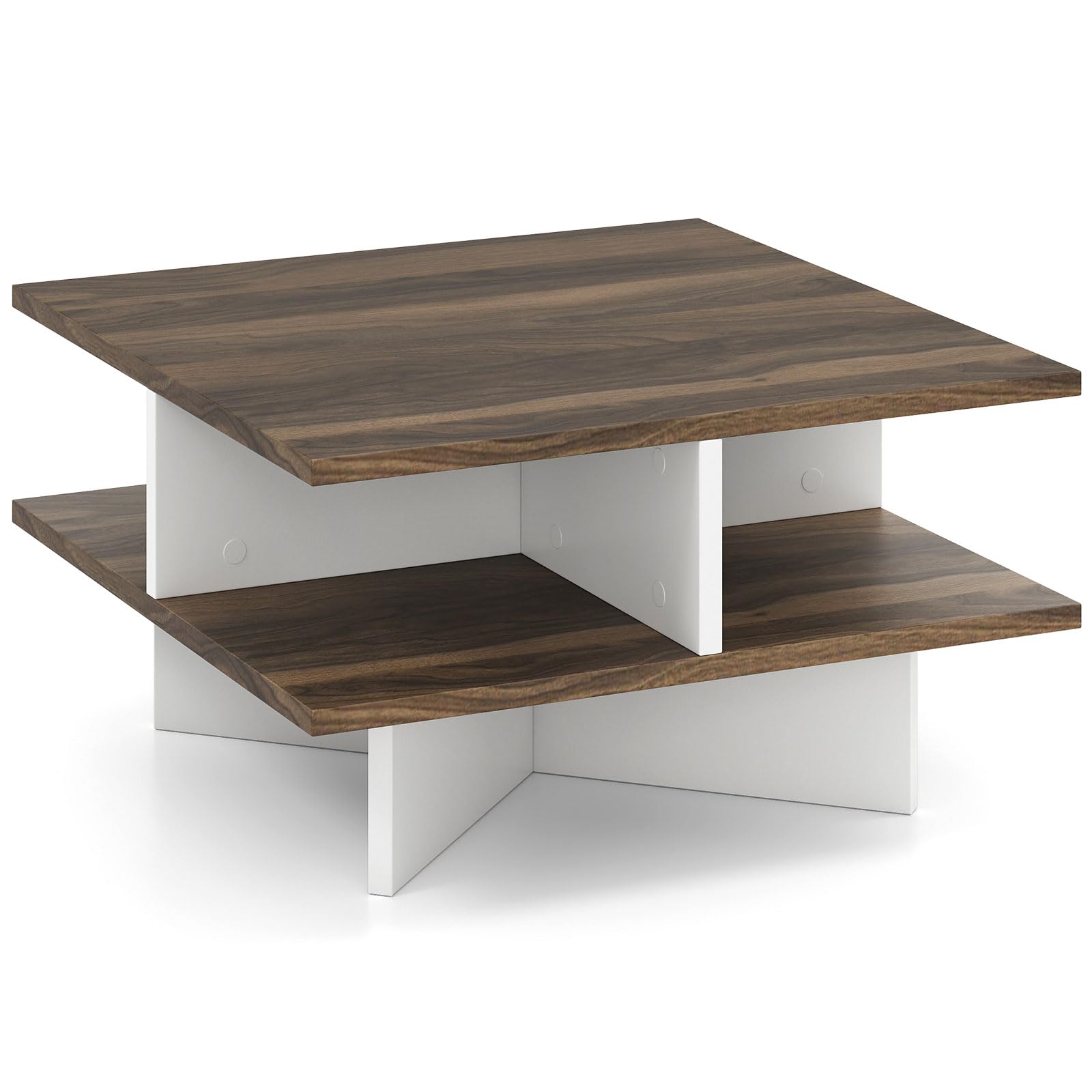 Giantex Square Coffee Table with Storage for Living Room