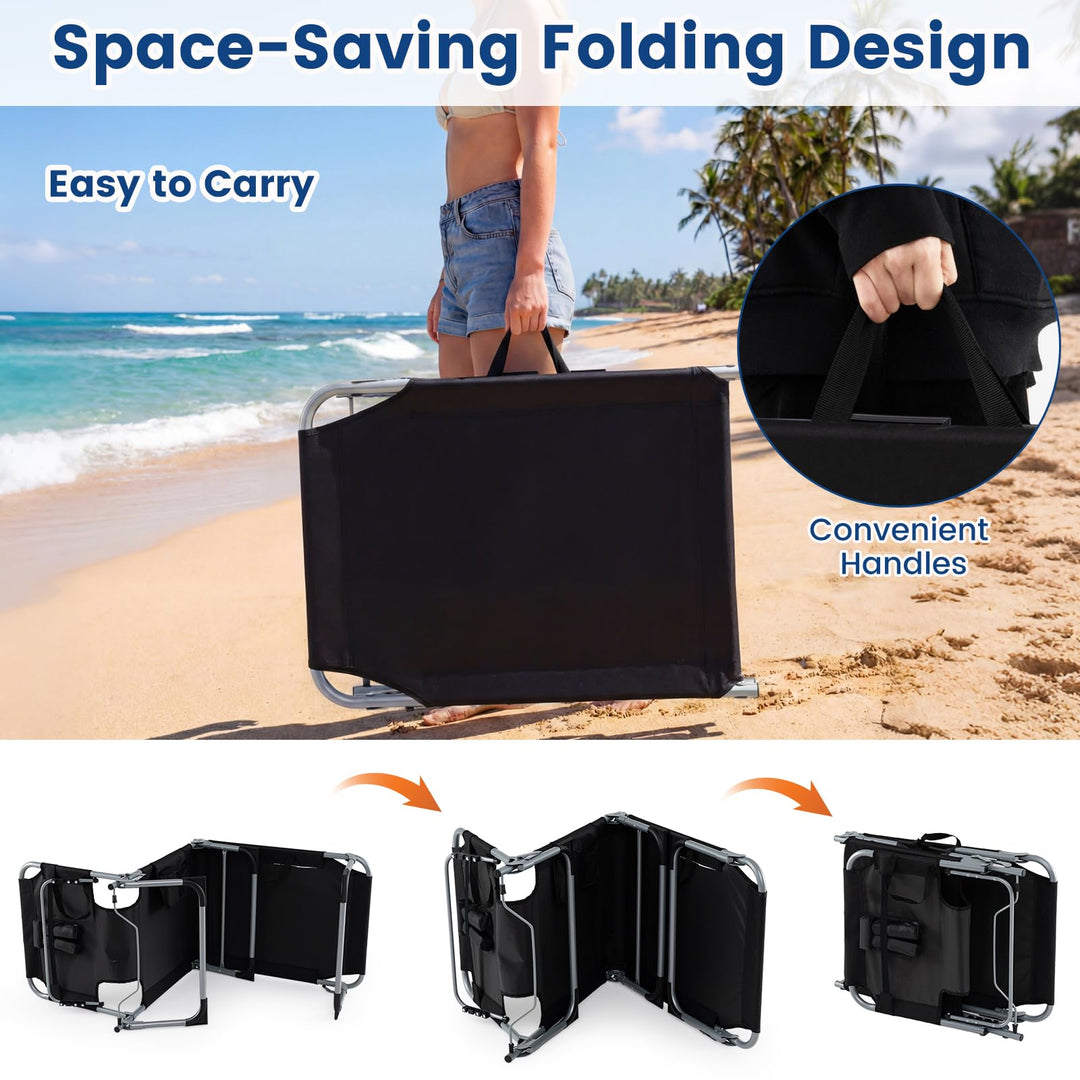 Giantex Tanning Chair with Face Arm Holes Folding Chair