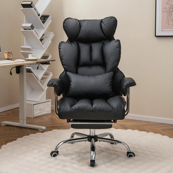 Giantex Office Desk Chair, High Back Executive Office Chair with Foot Rest and Lumbar Support