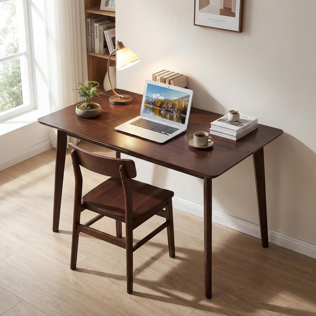 Giantex Dining Table for 4-6 People 47" Rectangular Wooden Kitchen Table