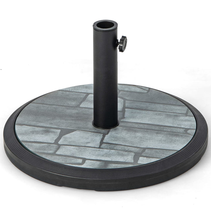 Giantex 35lbs Umbrella Base, Heavy Duty Patio Umbrella Stand with Built-in Cement, Special Stone Pattern