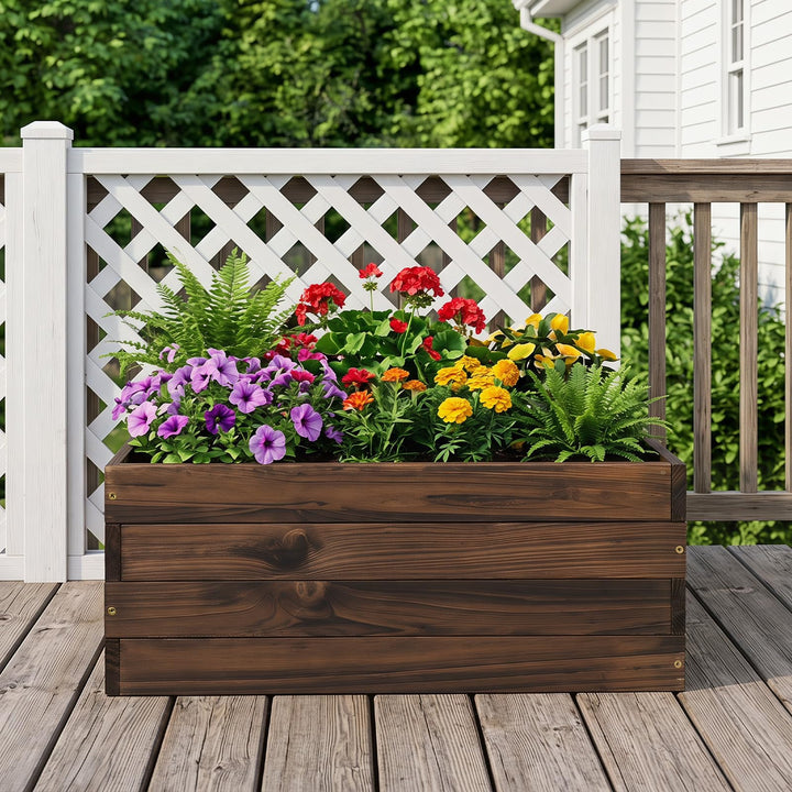 Giantex 23" x 23" Square Wooden Raised Garden Bed (1/2)