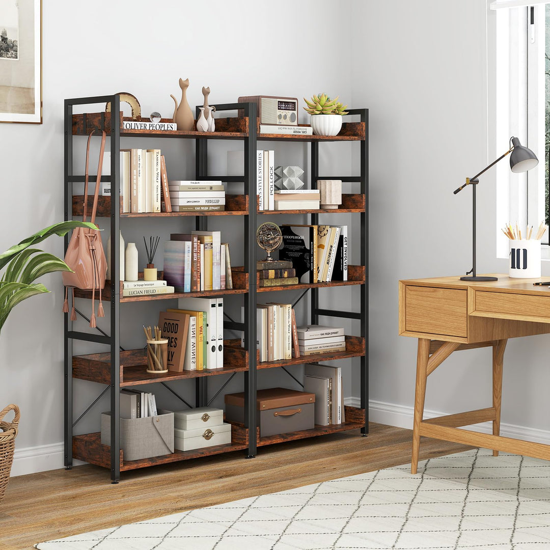 Giantex 5 Tier Bookshelf with 4 Hooks for Living Room