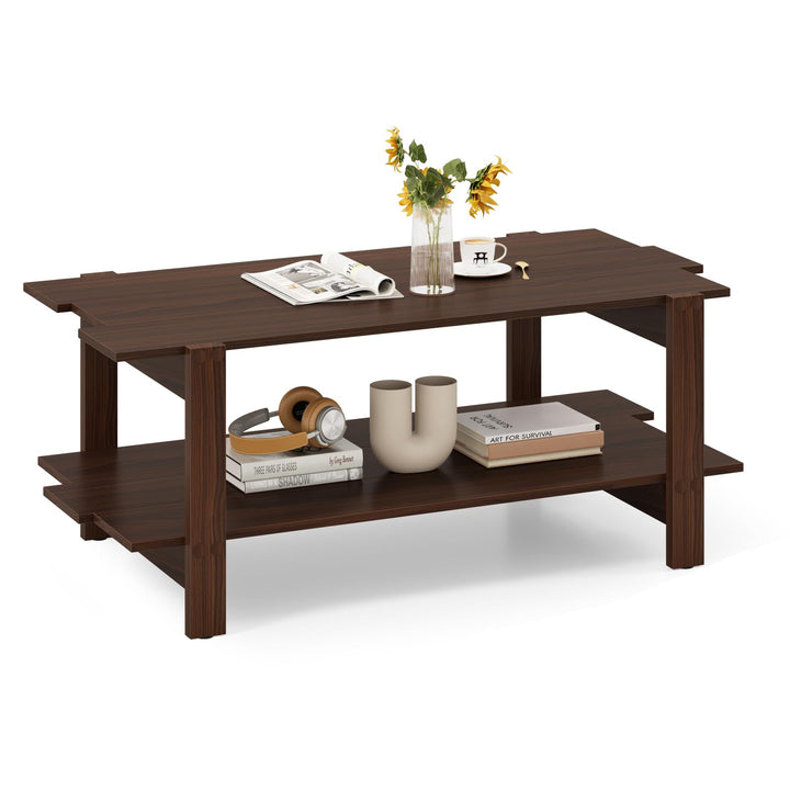 Giantex 2-Tier Coffee Table with Storage Shelf