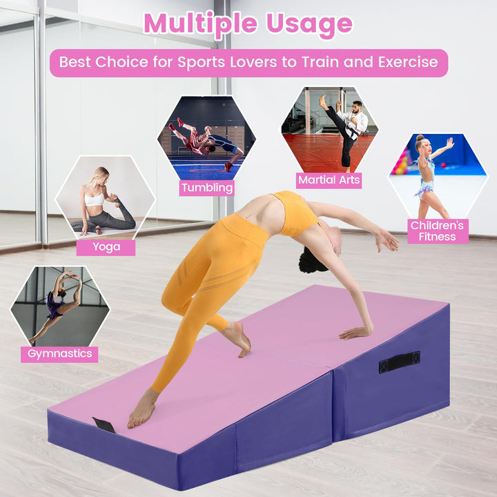 48‘’ x 24’’ Folding Incline Cheese Wedge Mat with Waterproof Cover