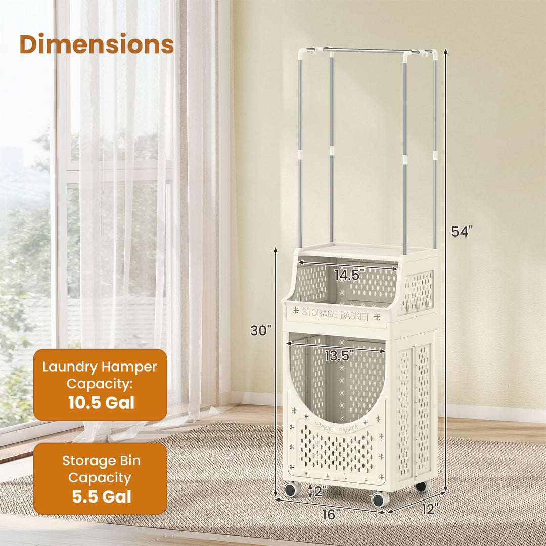 Giantex 3-Tier Laundry Cart with Hanging Rack