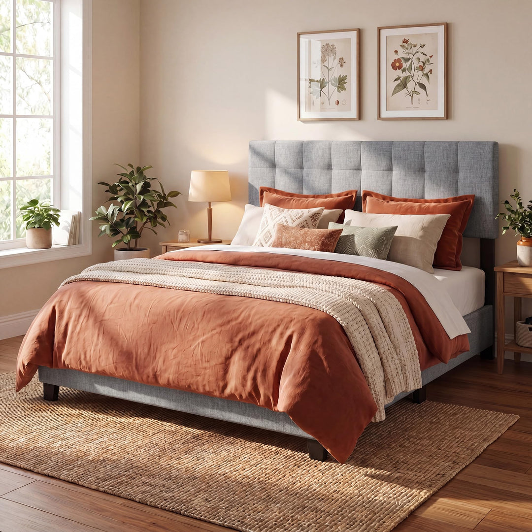 Giantex Queen/Full Size Linen Upholstered Headboard