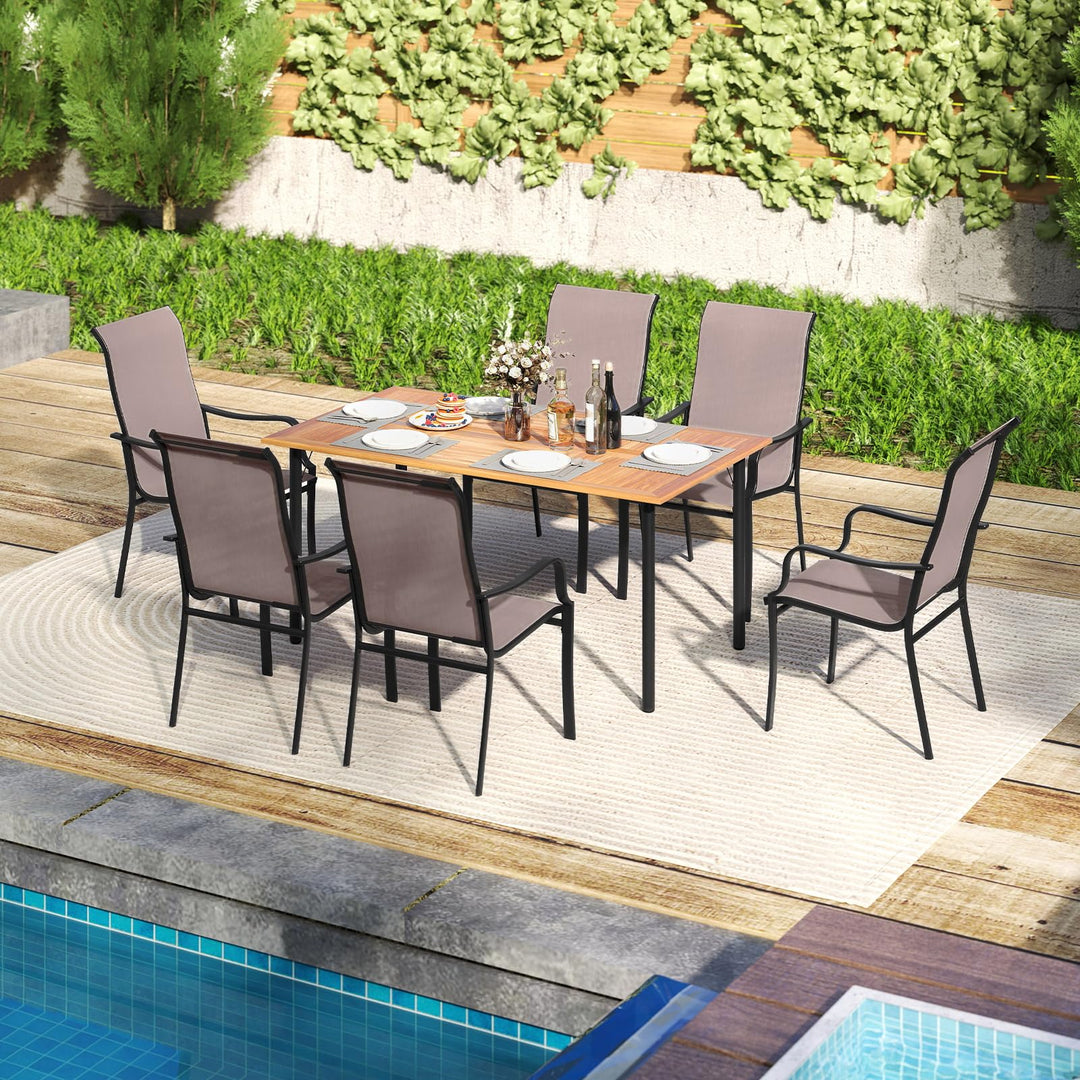 Giantex High Backrest Outdoor Chairs with Wide Seat All-Weather Mesh Fabric