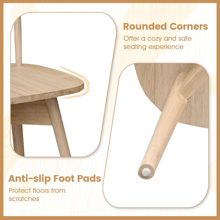 Giantex Windsor Mid Century Rubber Wood Kitchen Chairs with Swivel Seat &amp; Spindle Back (2/4)