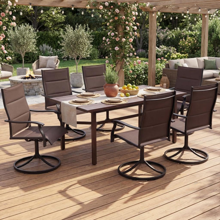 Giantex Outdoor Dining Chairs w/Padded Seat &amp; High Back