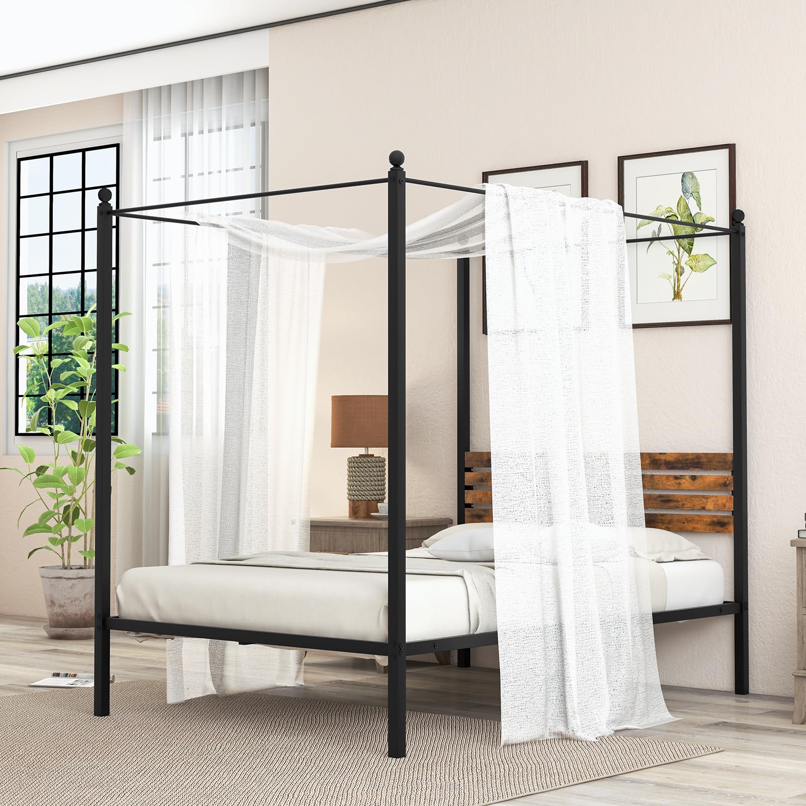 Giantex Metal Canopy Bed Frame