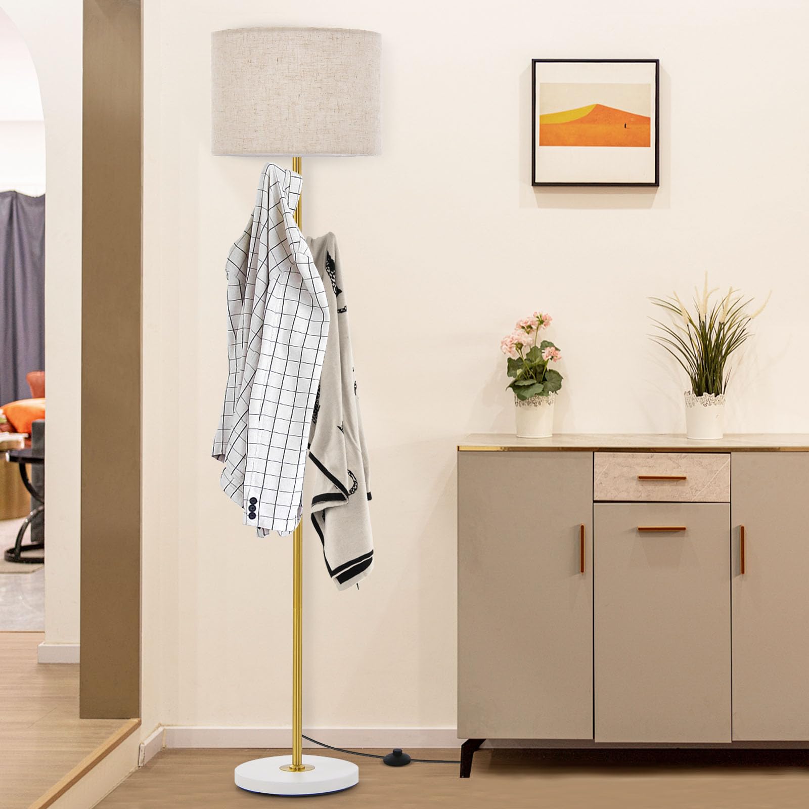 Giantex Floor Lamp with Coat Rack