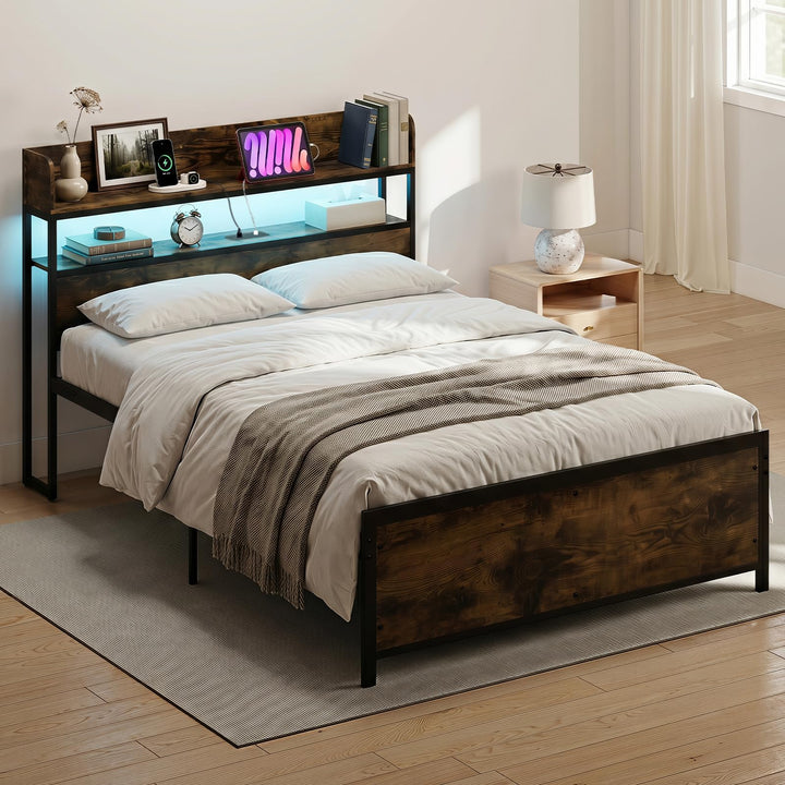 Giantex Queen Size Bed Frame with Storage Headboard