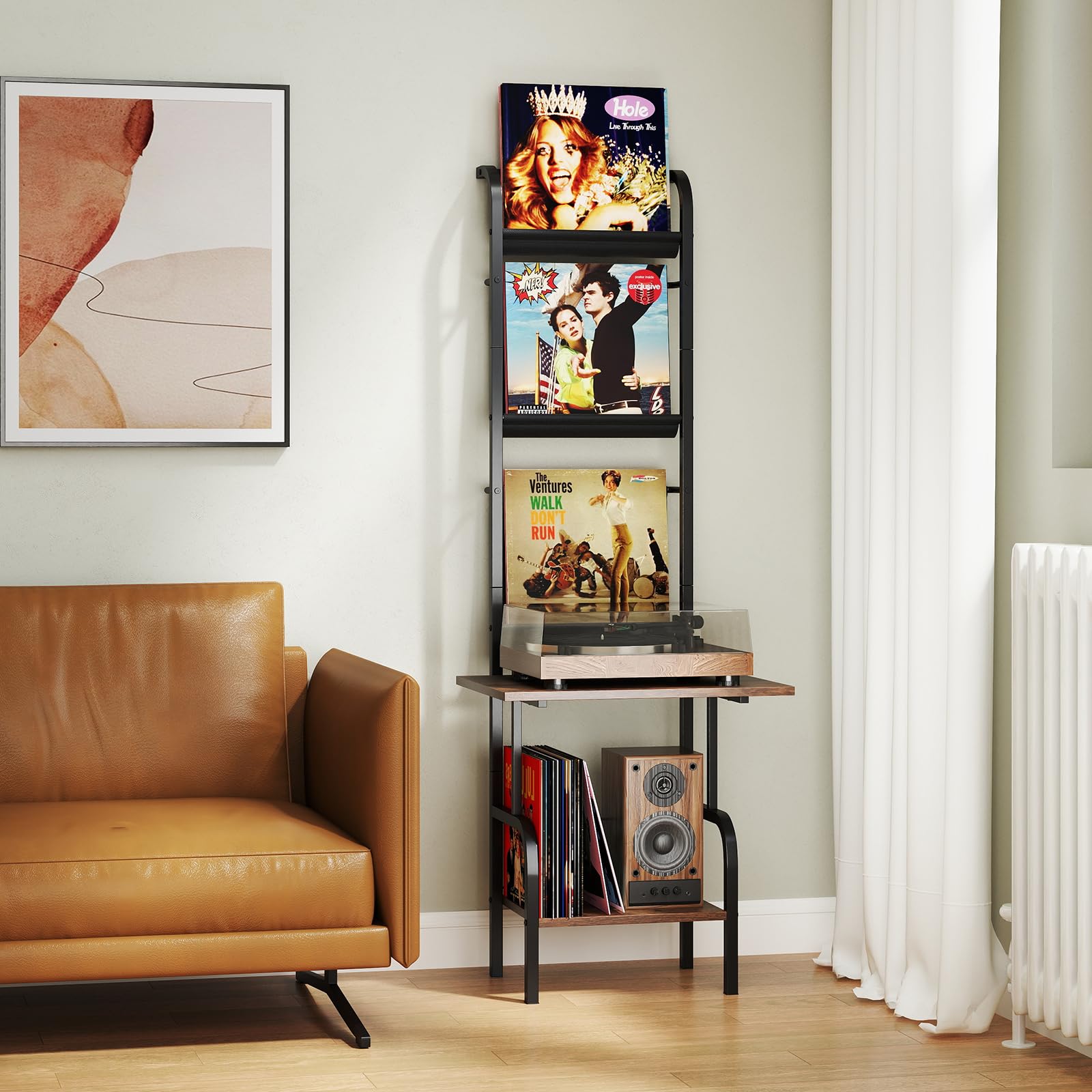 Giantex Record Player Stand with Vinyl Storage
