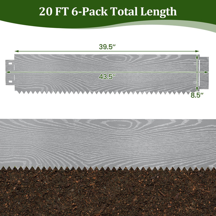 Giantex 6 Pack Galvanized Steel Landscape Edging