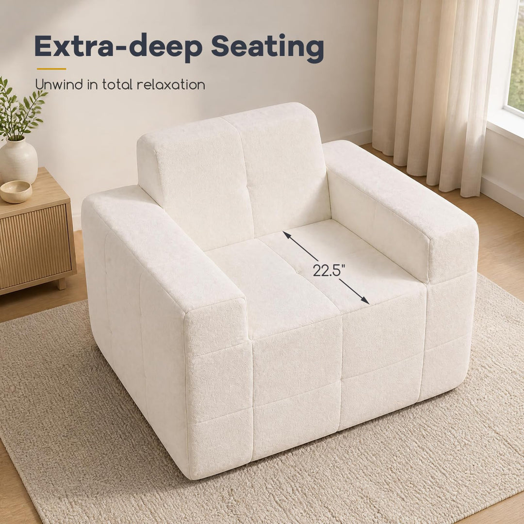 GIANTEX Boneless Single Sofa Chair with Terry Cloth Upholstery