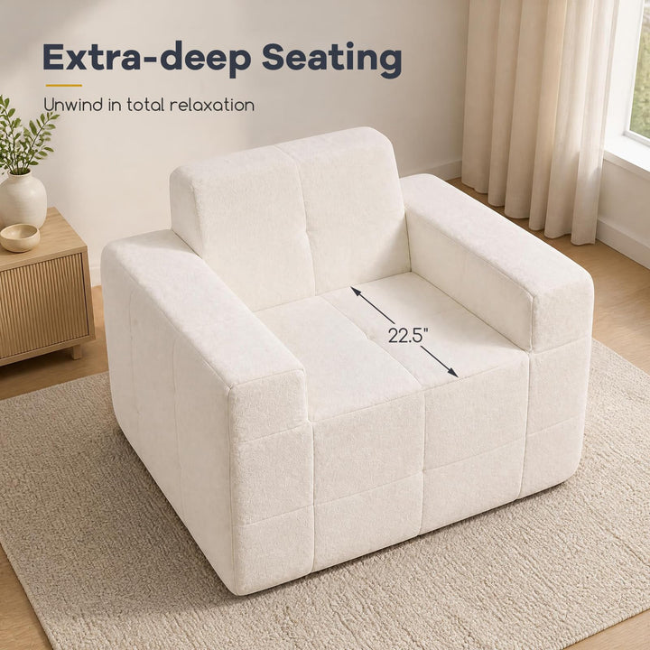 GIANTEX Boneless Single Sofa Chair with Terry Cloth Upholstery