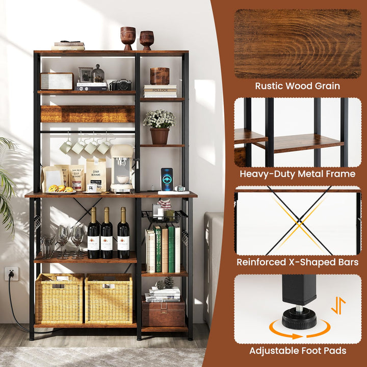 Giantex  6-Tier Large Bakers Rack with Power Outlet