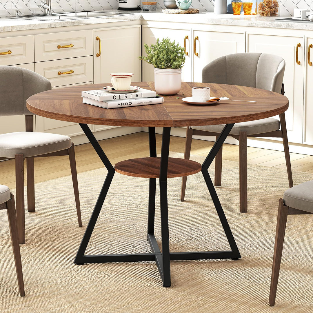Giantex 47-inches Round Dining Table for 4 | Circle Dinner Tables for Dinette Living Room