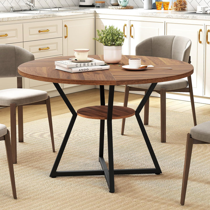 Giantex 47-inches Round Dining Table for 4 | Circle Dinner Tables for Dinette Living Room