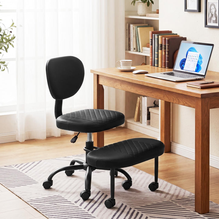 Giantex Ergonomic Criss Cross Meditation Office Chair with Wheels