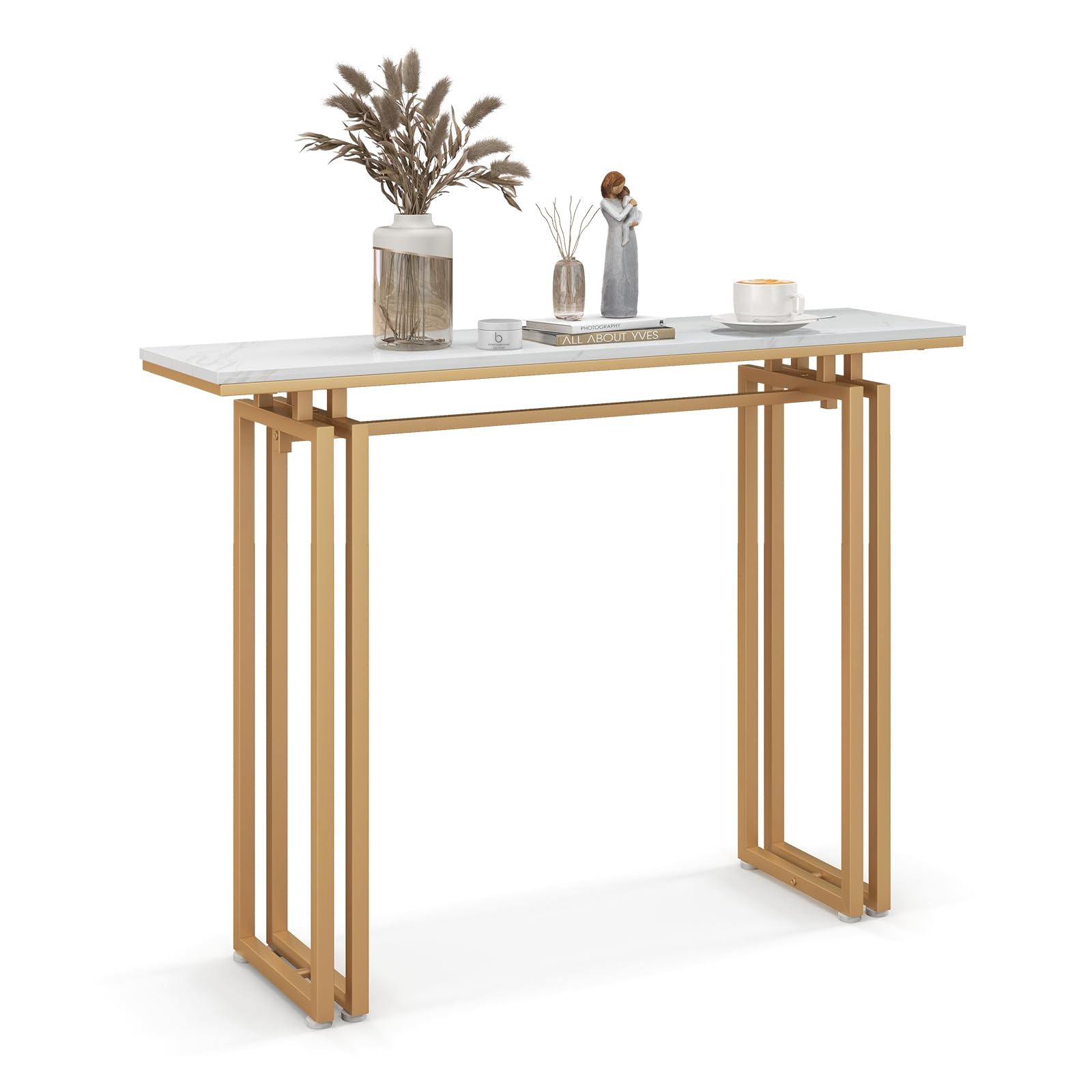 Giantex 43.5" Console Table for Entryway - Faux Marble Sofa Table