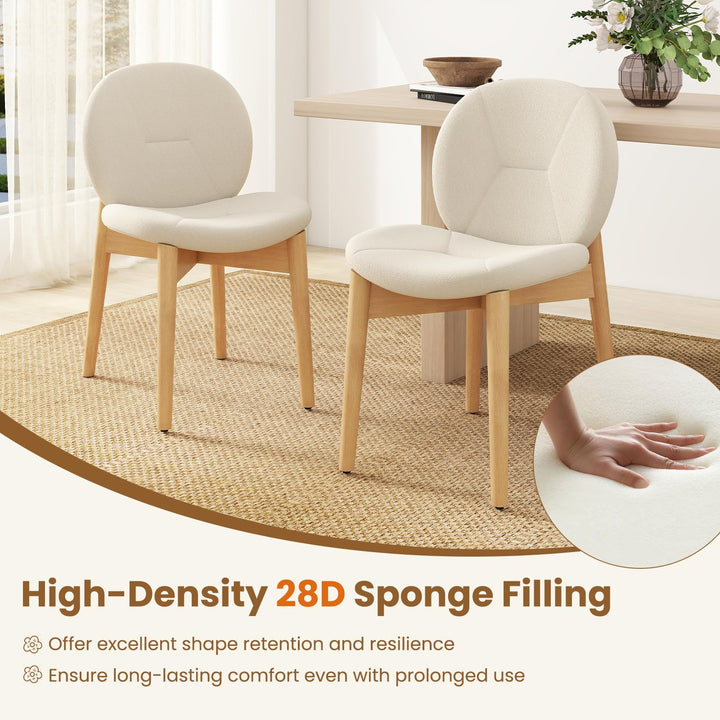 Giantex Soft Upholstered Boucle Kitchen Chairs with High-Density Sponge Padded