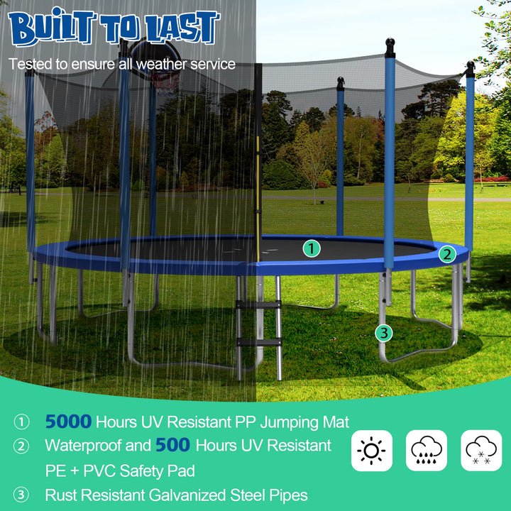 Trampoline with Basketball Hoop - Giantex