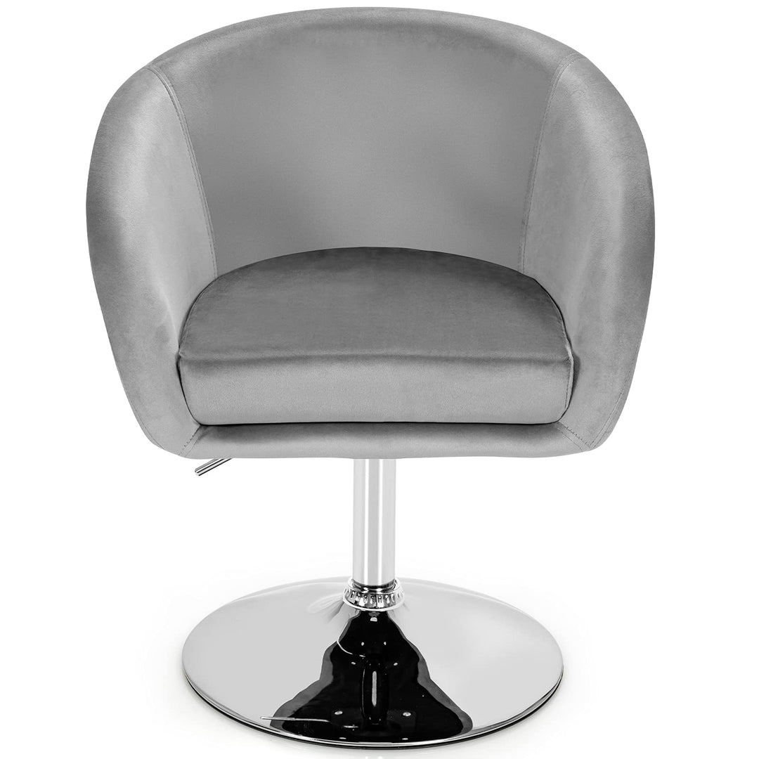 Height Adjustable Modern Velvet Makeup Chair with Chrome Frame
