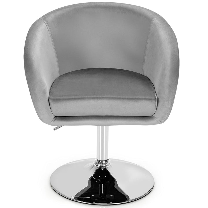 Height Adjustable Modern Velvet Makeup Chair with Chrome Frame